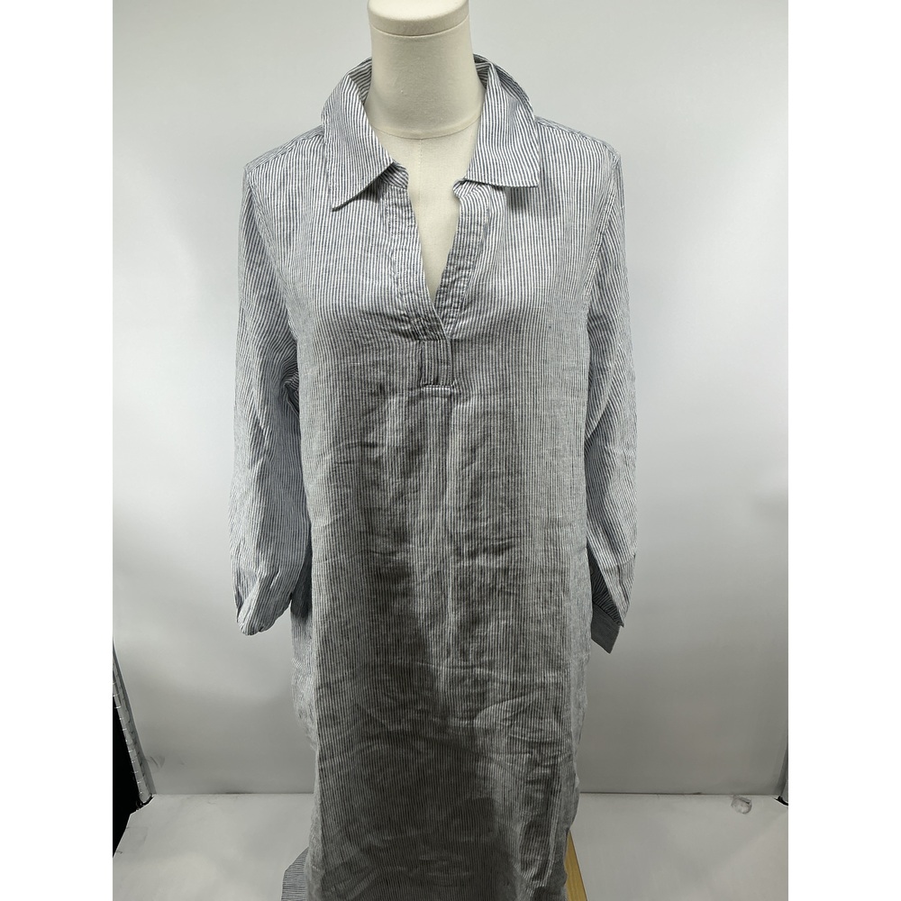 100% European Linen Popover Maxi Dress